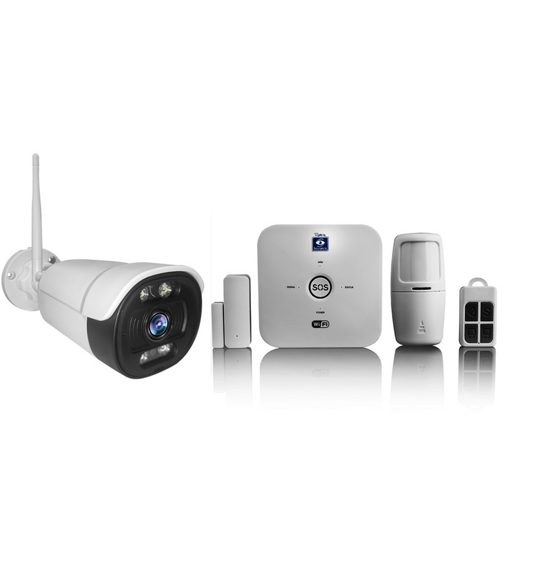 Rafiki Smart Outdoor Bullet Camera and Rafiki Home Security Kit